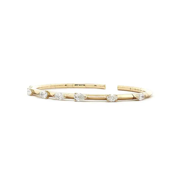 Diamantový manžetový náramek z 18kt žlutého zlata, 1,46 ct