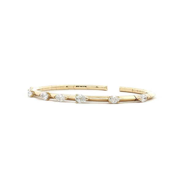 Diamantový manžetový náramek z 18kt žlutého zlata, 1,46 ct