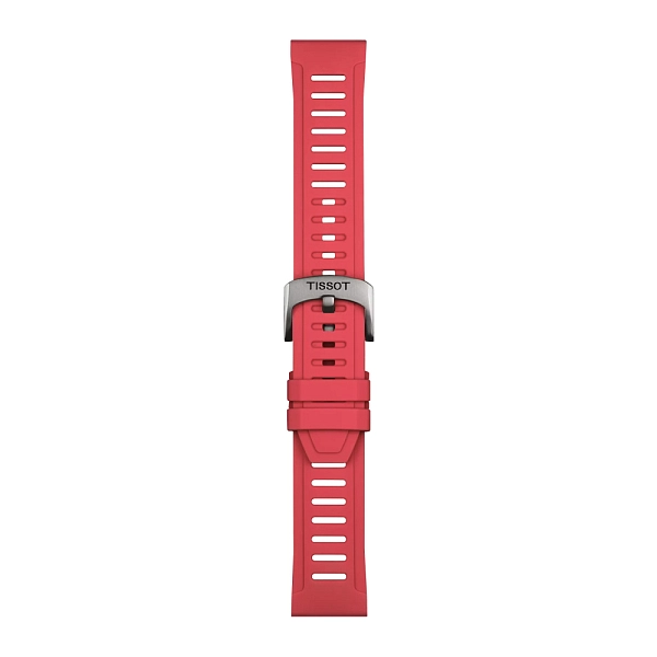 Červený silikonový řemínek Tissot 21mm T852.049.243