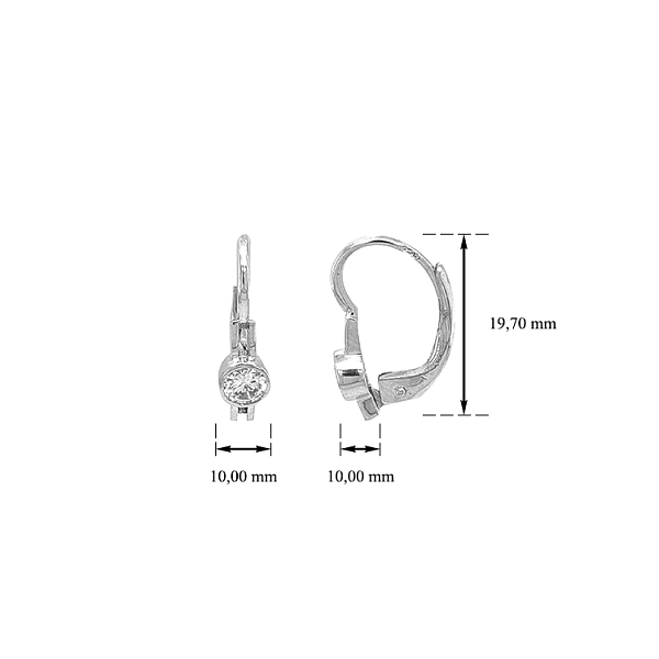 Women’s earrings with cubic zirconia in white gold