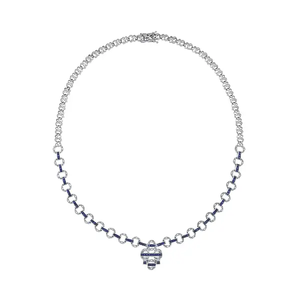 Náhrdelník z bílého zlata se Swarovski krystaly