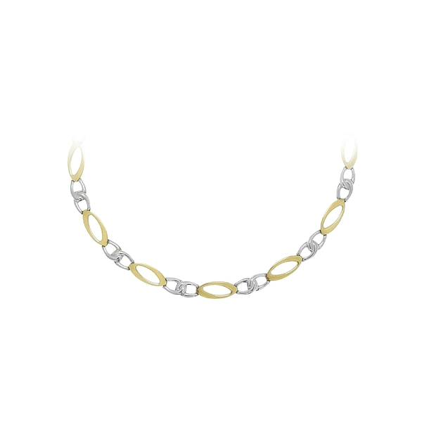 Women’s Two-Tone Gold Necklace with Oval Elements