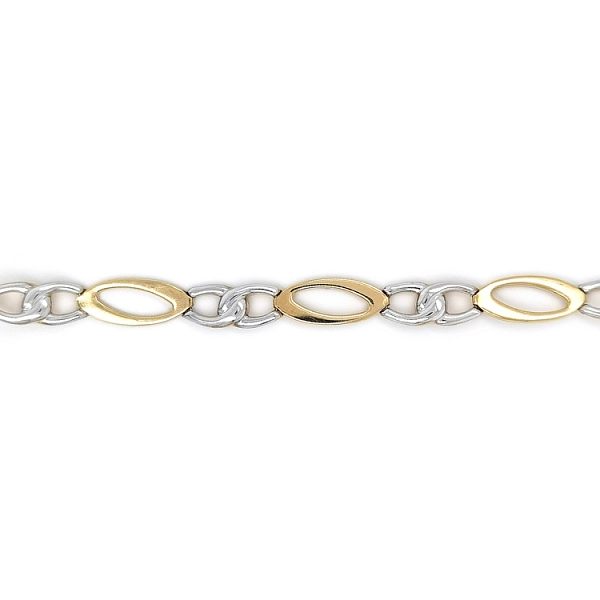 Women’s Two-Tone Gold Necklace with Oval Elements