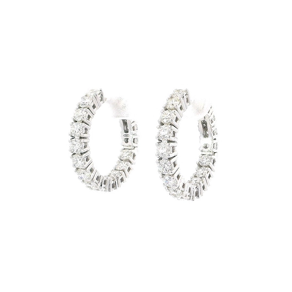 Luxury White Gold Hoop Earrings with Diamonds