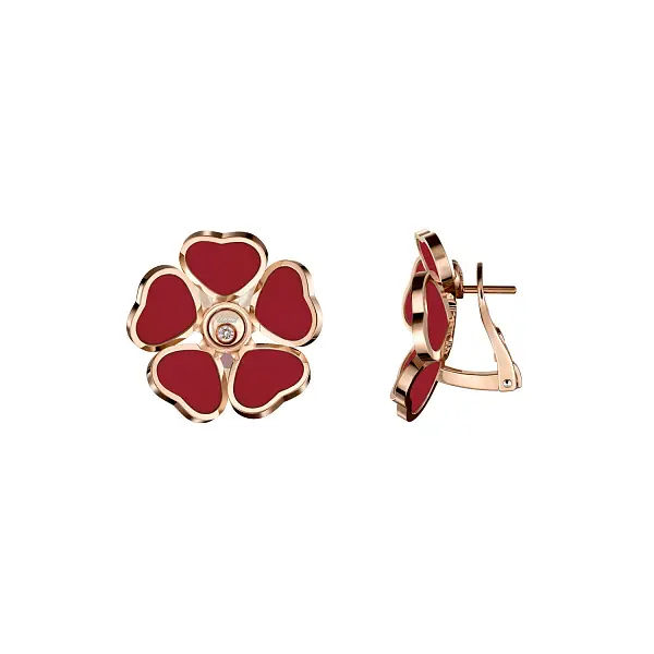 Zlaté Náušnice Chopard Happy Hearts Flowers 84A085-5811