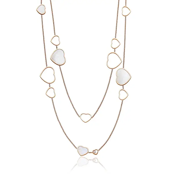 Zlatý Náhrdelník Chopard Happy Hearts 817482-5301