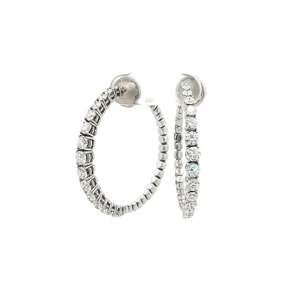 Zlaté Kruhové Náušnice s Diamanty