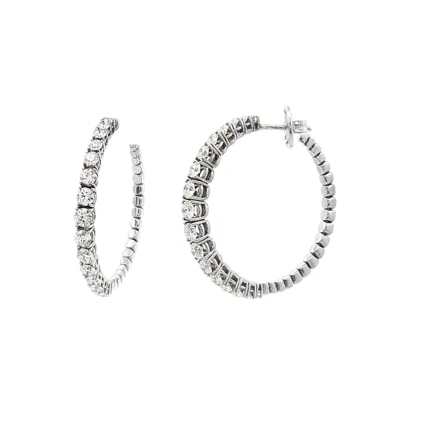 Zlaté Kruhové Náušnice s Diamanty