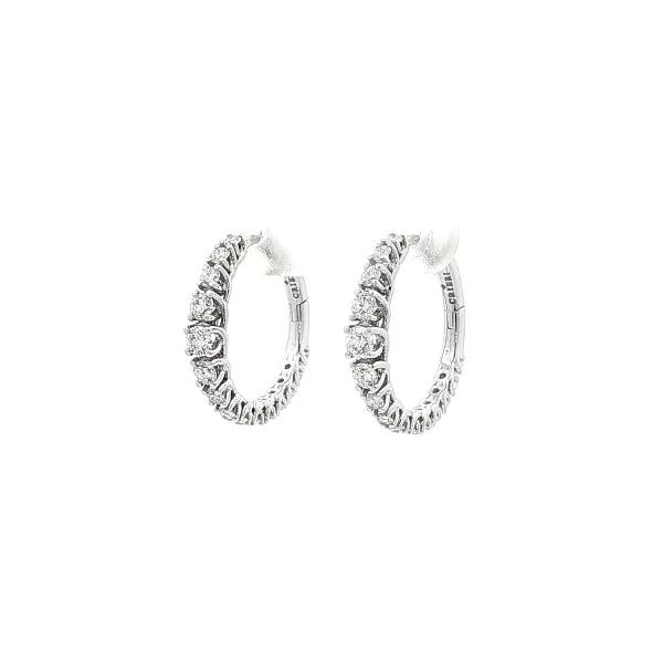 Zlaté Kruhové Náušnice s Diamanty