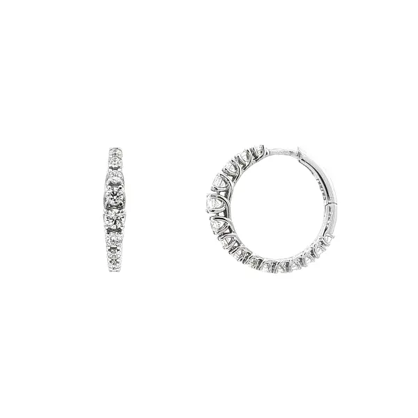 Zlaté Kruhové Náušnice s Diamanty