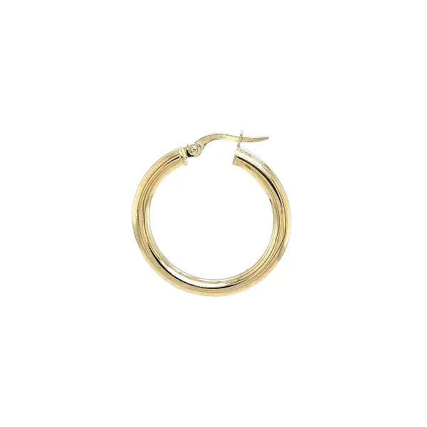 Gold Hoop Earrings with High Polish Shine