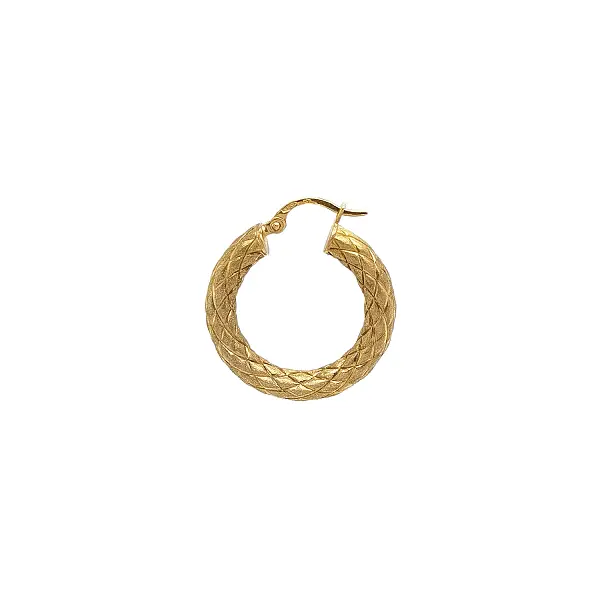 Gold Hoop Earrings with Matte Braided Texture
