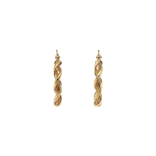 Gold Twisted Hoop Earrings