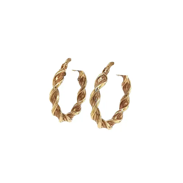 Gold Twisted Hoop Earrings