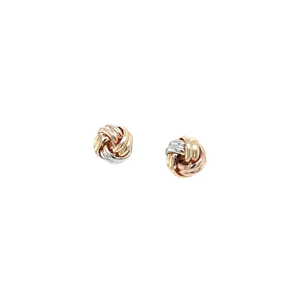 Gold Knot Earrings in Yellow, White & Rose Gold