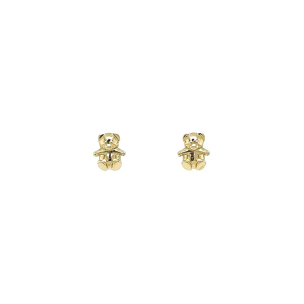 Gold Teddy Bear Earrings
