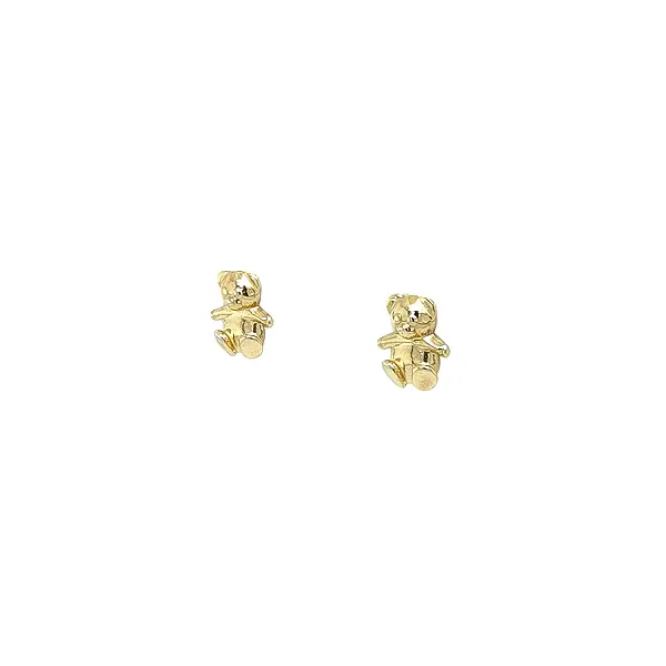 Gold Teddy Bear Earrings