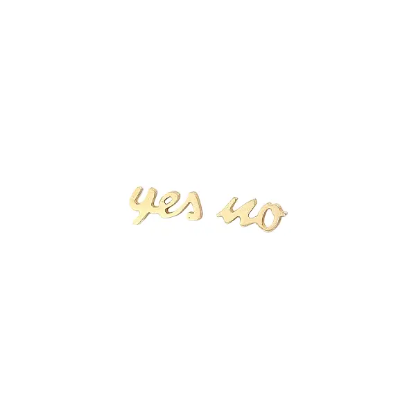 Gold “Yes / No” Earrings