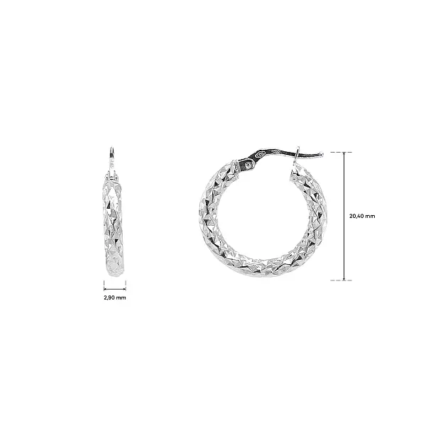 Zlaté kruhové náušnice s broušeným povrchem