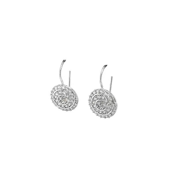 Zlaté náušnice se spirálovým motivem a zirkony