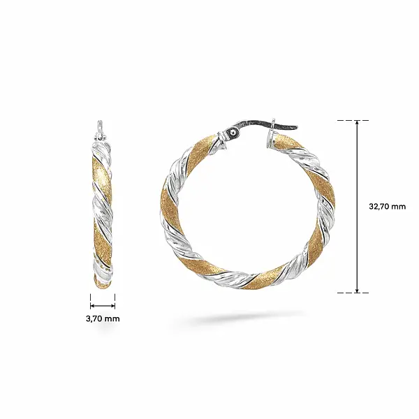 Kruhové náušnice z dvoubarevného zlata