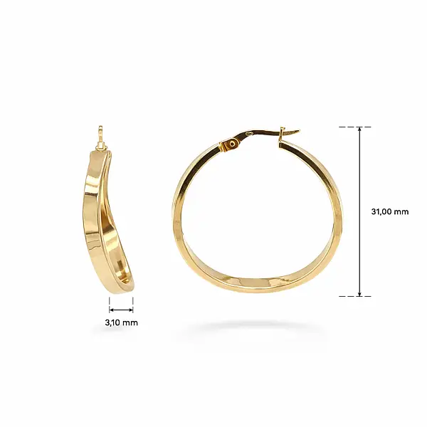 Kruhové náušnice ze žlutého zlata