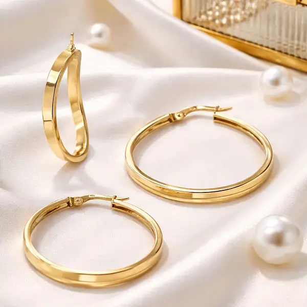 Kruhové náušnice ze žlutého zlata