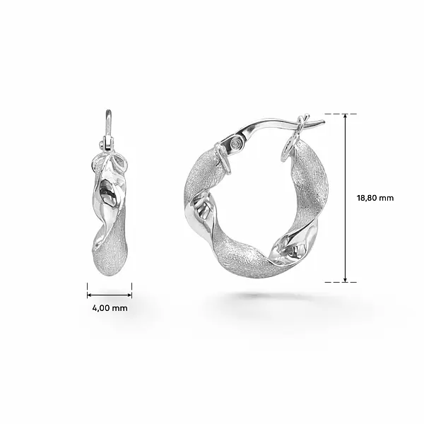 Kruhové náušnice z bílého zlata s točeným designem