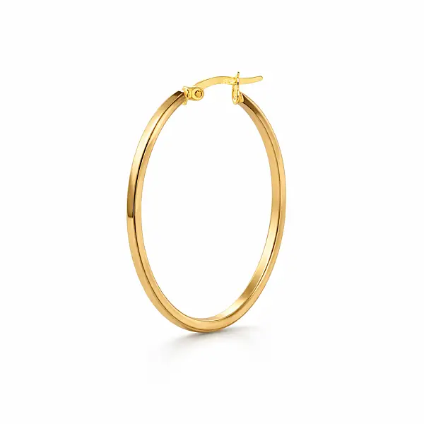 Kruhové náušnice ze žlutého zlata – hladké