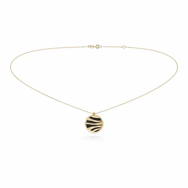 Exkluzivní zlatý náhrdelník s černým onyxem