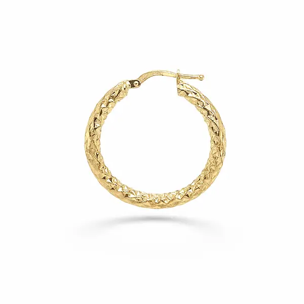 Luxusní zlaté kruhové náušnice s broušeným povrchem