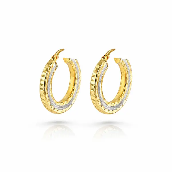 Zlaté kruhové náušnice z kombinovaného zlata