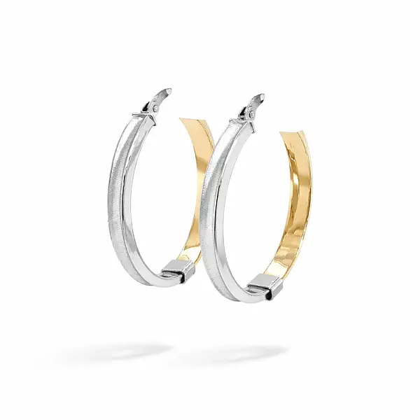 Zlaté kruhové náušnice z kombinovaného zlata