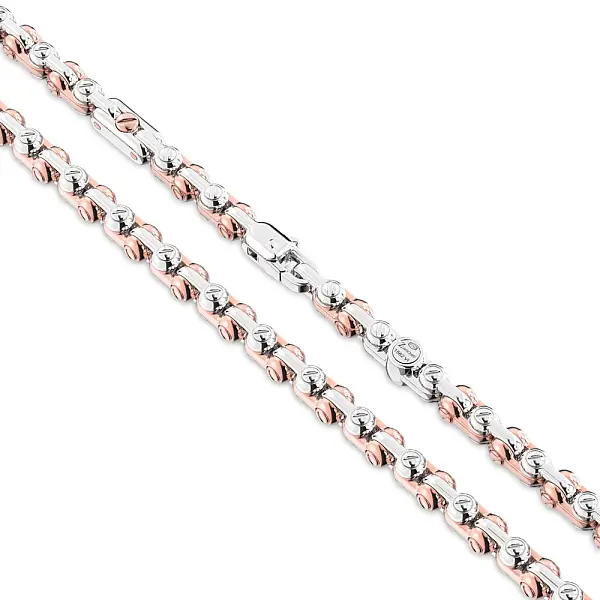 Zancan pánský náhrdelník z růžového a bílého zlata EC707RB-60