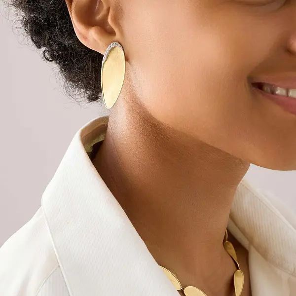 Gold Earrings Marco Bicego Lunaria Twist OB1914_B YW Q6