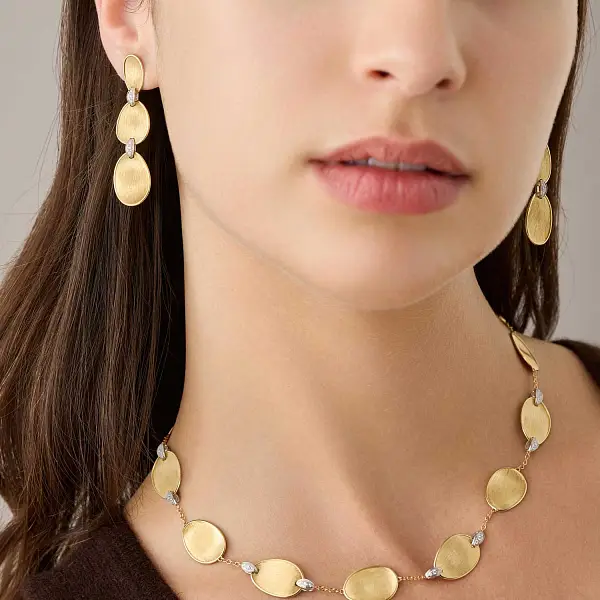 Zlaté náušnice Marco Bicego Lunaria Diamonds OB1461_B YW Q6