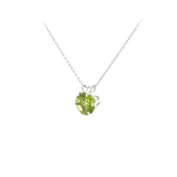 Přívěsek z bílého zlata s přírodním peridotem 2,00 ct