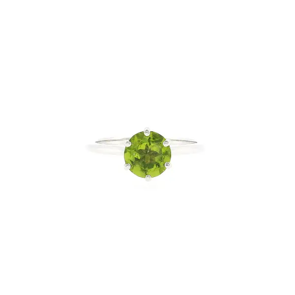 Ring in 18k white gold with peridot 1.40 ct