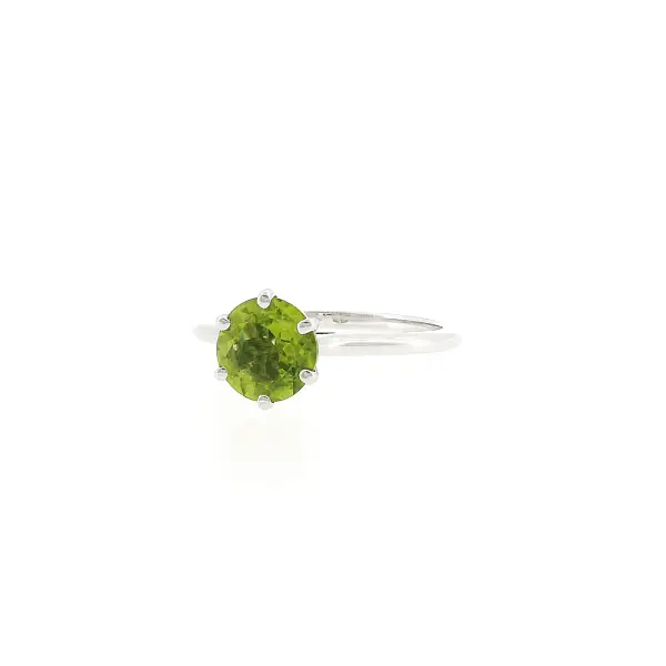 Prsten z 18kt bílého zlata s peridotem 1,40 ct