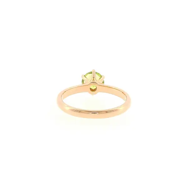 Prsten z 18kt růžového zlata s peridotem 1,35 ct