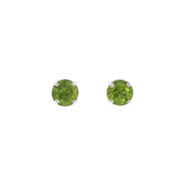 Náušnice z 18kt bílého zlata s peridoty 3,80 ct