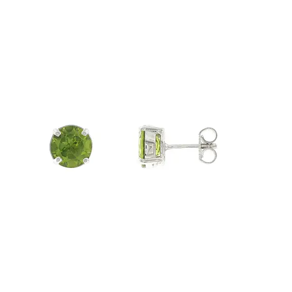 Náušnice z 18kt bílého zlata s peridoty 3,80 ct