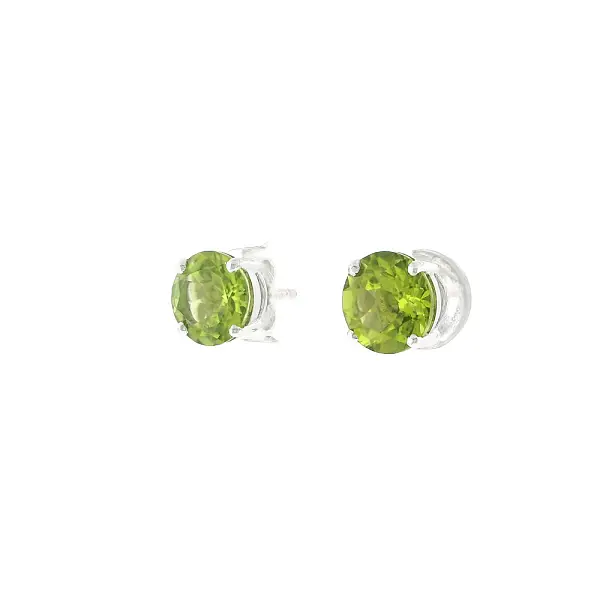 Náušnice z 18kt bílého zlata s peridoty 3,80 ct