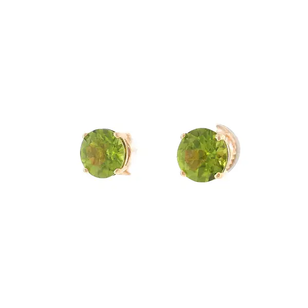 Peckové náušnice z 18kt růžového zlata s peridoty 3,30 ct