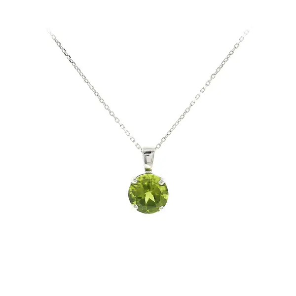 Elegantní přívěsek z 18kt bílého zlata s peridotem 1,90 ct
