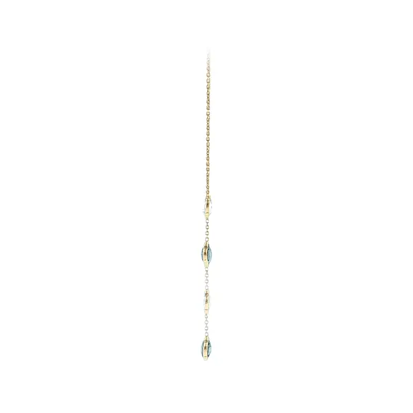Elegant 14K Gold Necklace with Blue Stones