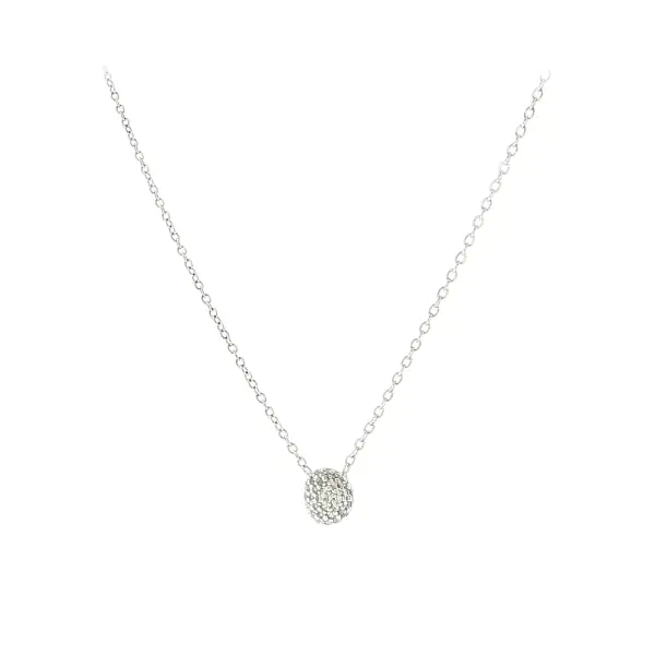 Elegant white gold necklace with zirconia