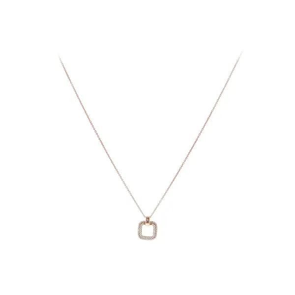 Gold necklace with square zircon pendant