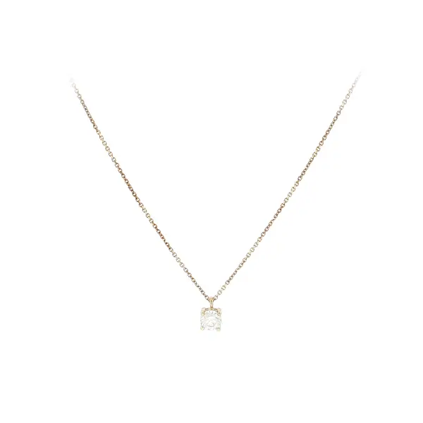 Gold necklace with a delicate solitaire zircon