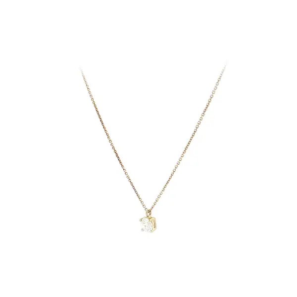 Gold necklace with a delicate solitaire zircon